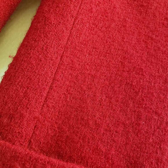 Vintage Claudia & Marc Wool Texture Blazer Red 12 Retro - Picture 5 of 13